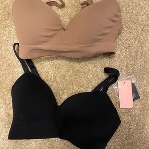 Women's Black and Tan Bras